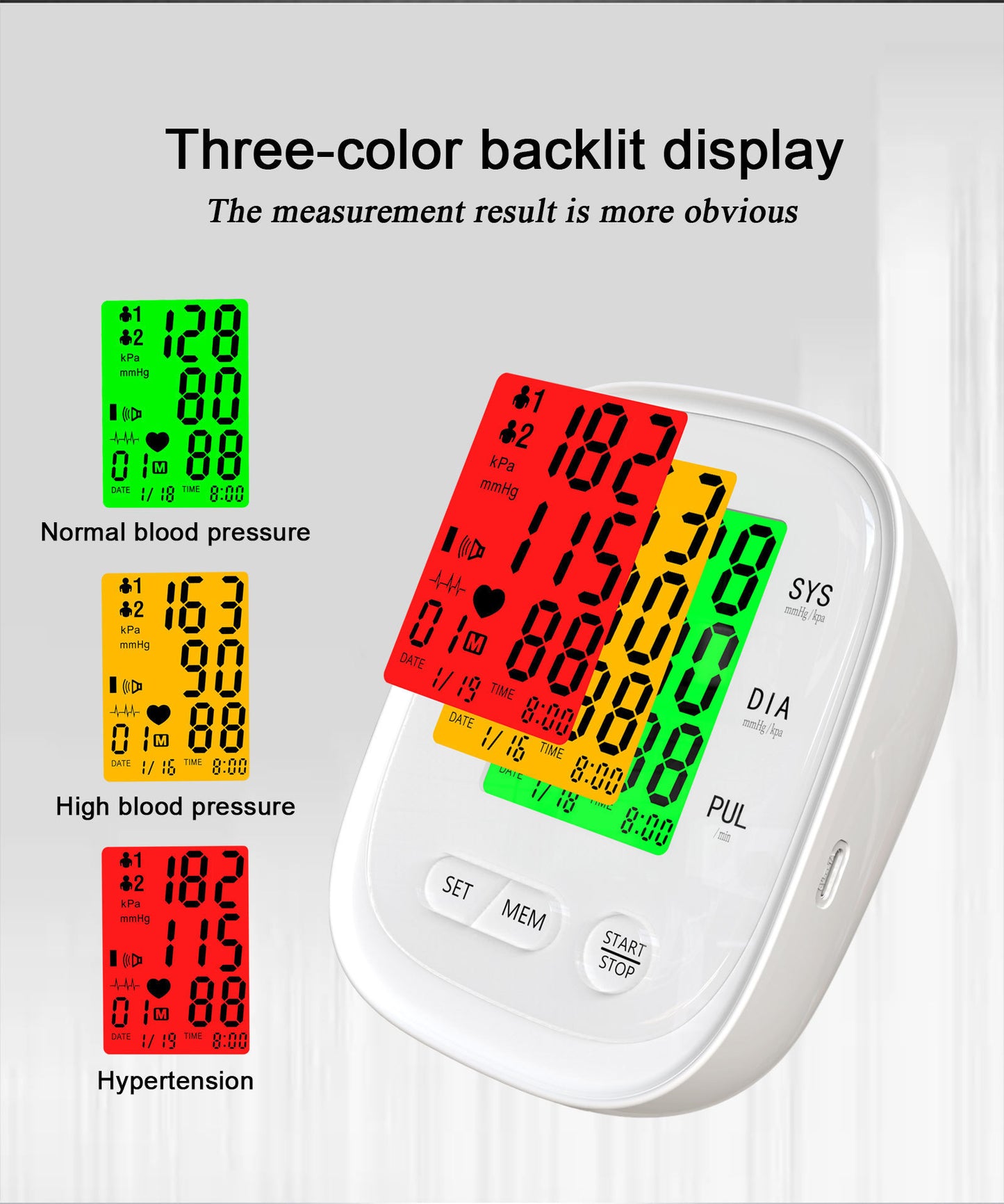 Upper Arm Blood Pressure Meter Household Health Measuring Instrument