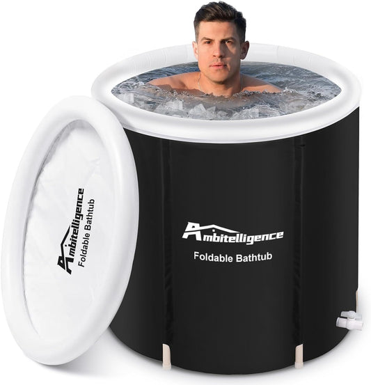 Recovery Ice Tub Foldable Bathtub Outdoor Portable Fitness Rehab Ice Tub For Athletes - Long Lasting Insulated Ice Tub, Spa Soaking Bucket