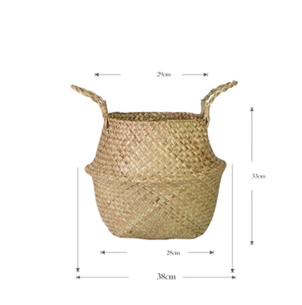 Home Living Room Hand Woven Straw Basket