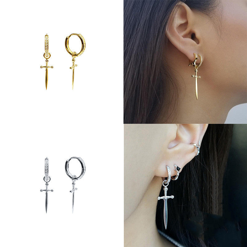 Dagger Earring Earrings Earrings Cross-border Hot-selling Fashion Simple And Creative Diamond Earrings