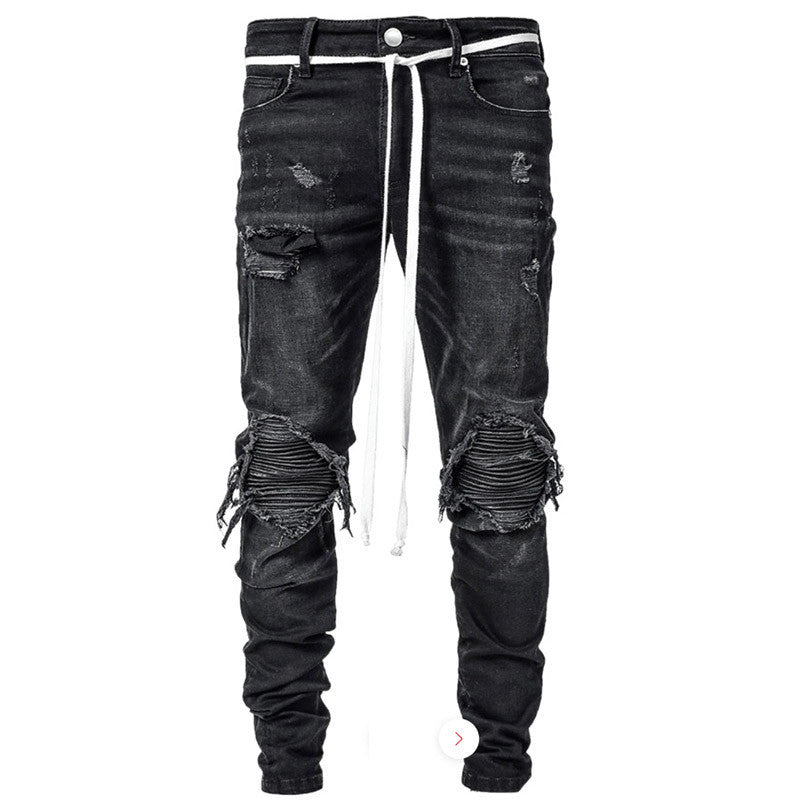 Stretch Leggings Motorcycle Ripped Jeans